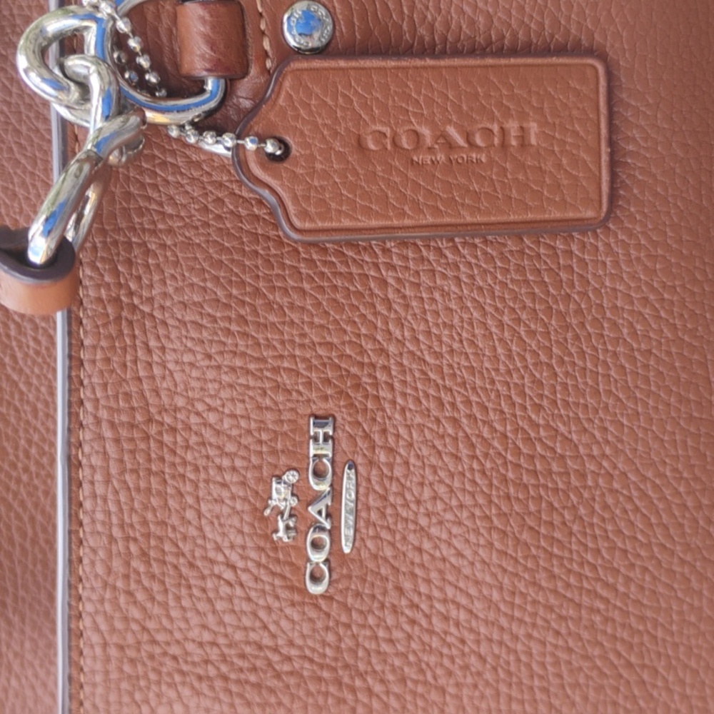 🍍Coach Sophia Tote In Tan/Brown Pebbled Leather - Picture 3 of 16